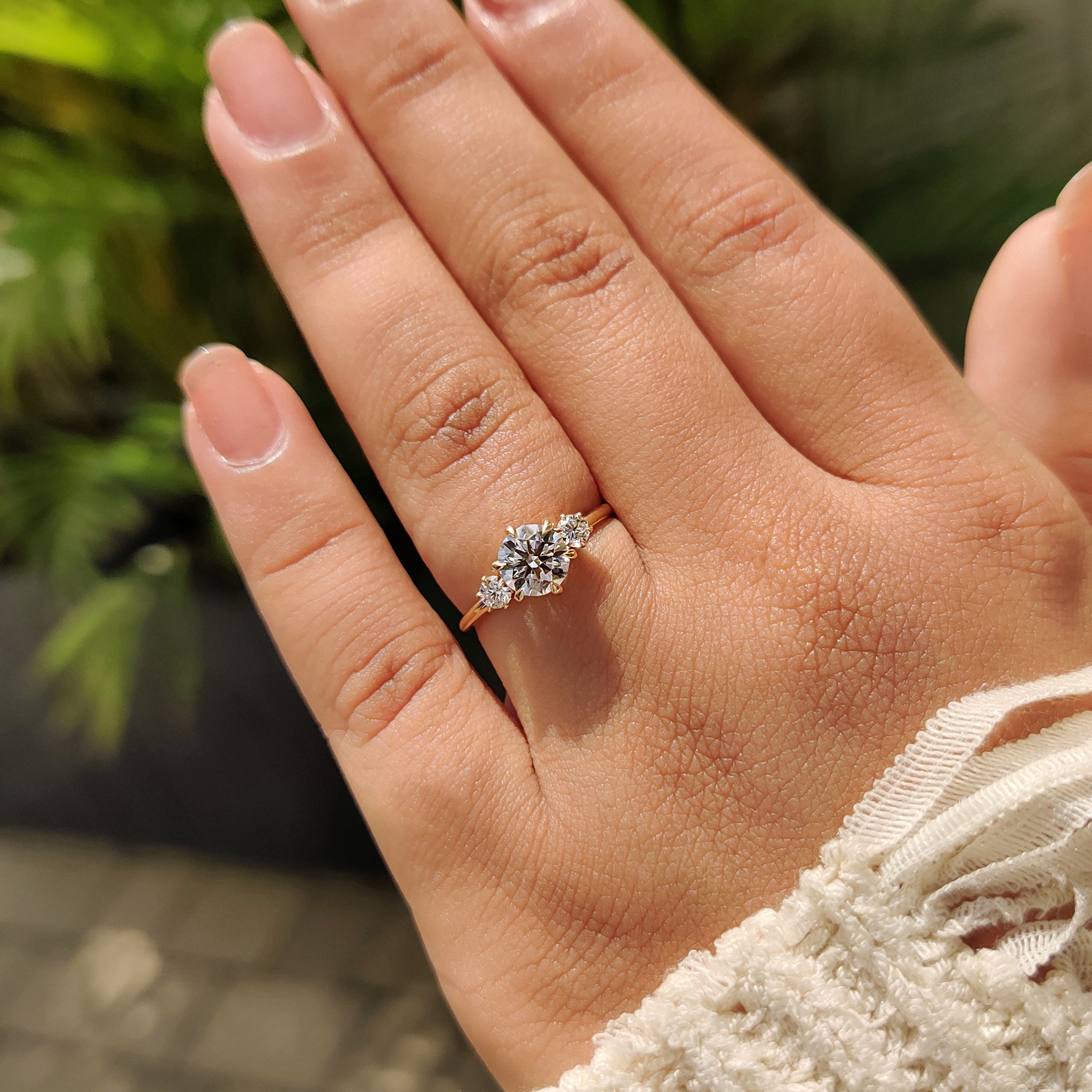 Cushion Hidden Halo Lab Grown Diamond Engagement Ring